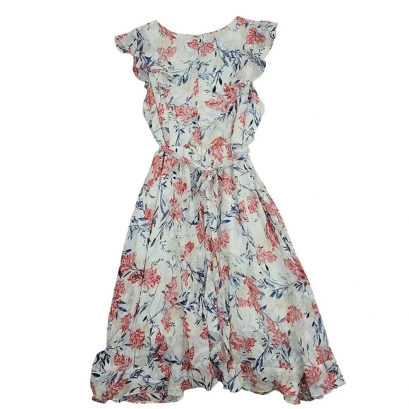 Lane Bryant Womens Floral Ruffle Sleeve Midi Sun Dress Size 22 Chiffon 9CT - Picture 2 of 8